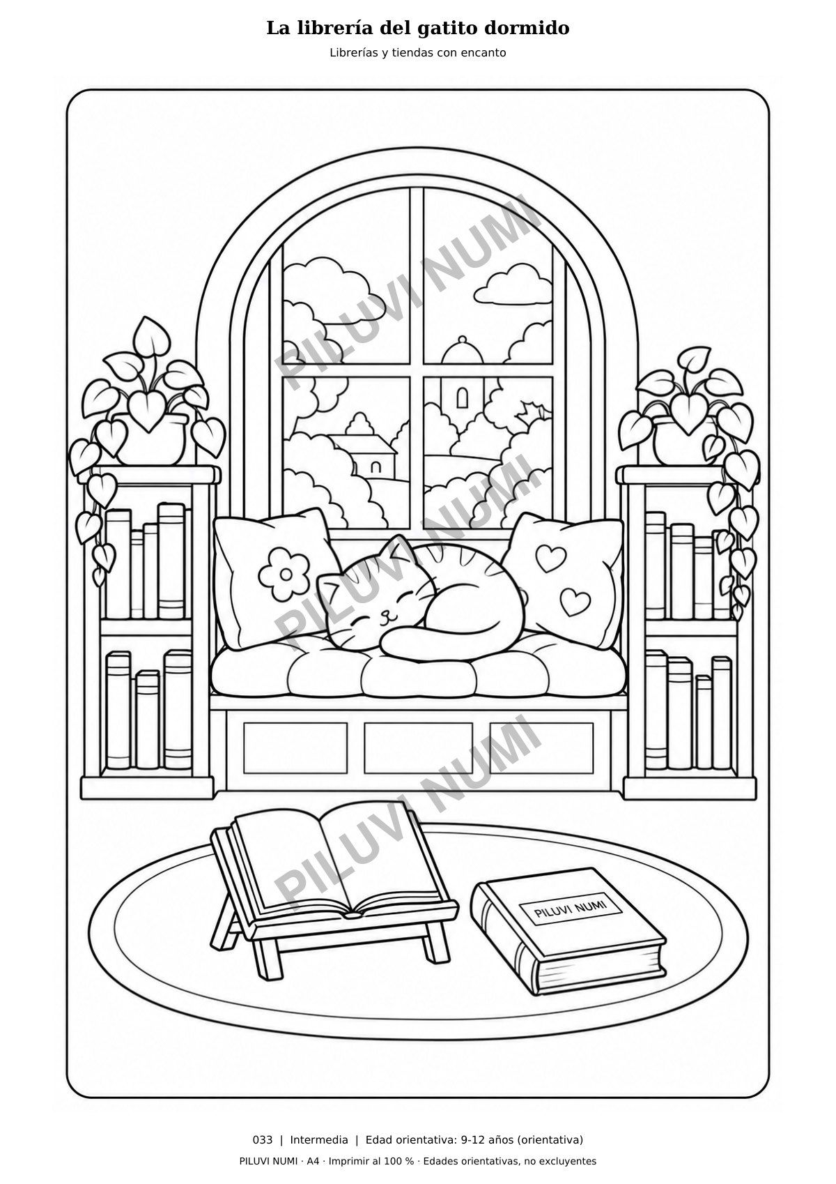 La librería del gatito dormido · muestra protegida PILUVI NUMI